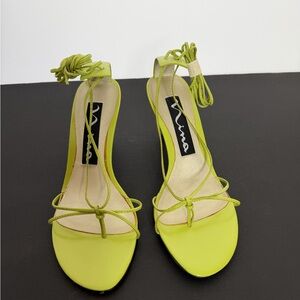 Nina Women's Bright Green Strappy Heels